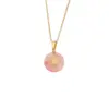Wholesale Pastoral Geometric Natural Stone 18K Gold Plated Natural Stone Pendant Necklace In Bulk