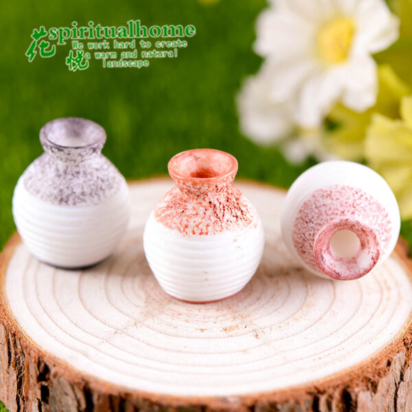 Wholesale Micro-landscape Fleshy Ornaments Resin Crafts Simulation Ceramic Small Vase Creative Home Desktop Small Ornaments