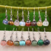 Wholesale Vintage Agate Pumpkin Crystal Pumpkin-Shaped Witch Hat Earrings