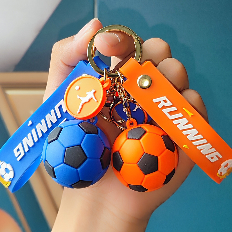 Wholesale Creative Large Simulation Football Keychain Bag Pendant Car Key Chain Stall Student Memorial Gift