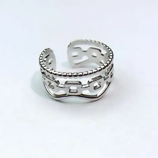 Wholesale Heart Shape Titanium Steel Simple Style Open Rings Rings