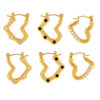 Wholesale Niche Ins Style Heart-shaped Imitation Pearl Earrings Stainless Steel 18k Gold Plated Light Luxury Ear Studs Simple Earrings in stock Women