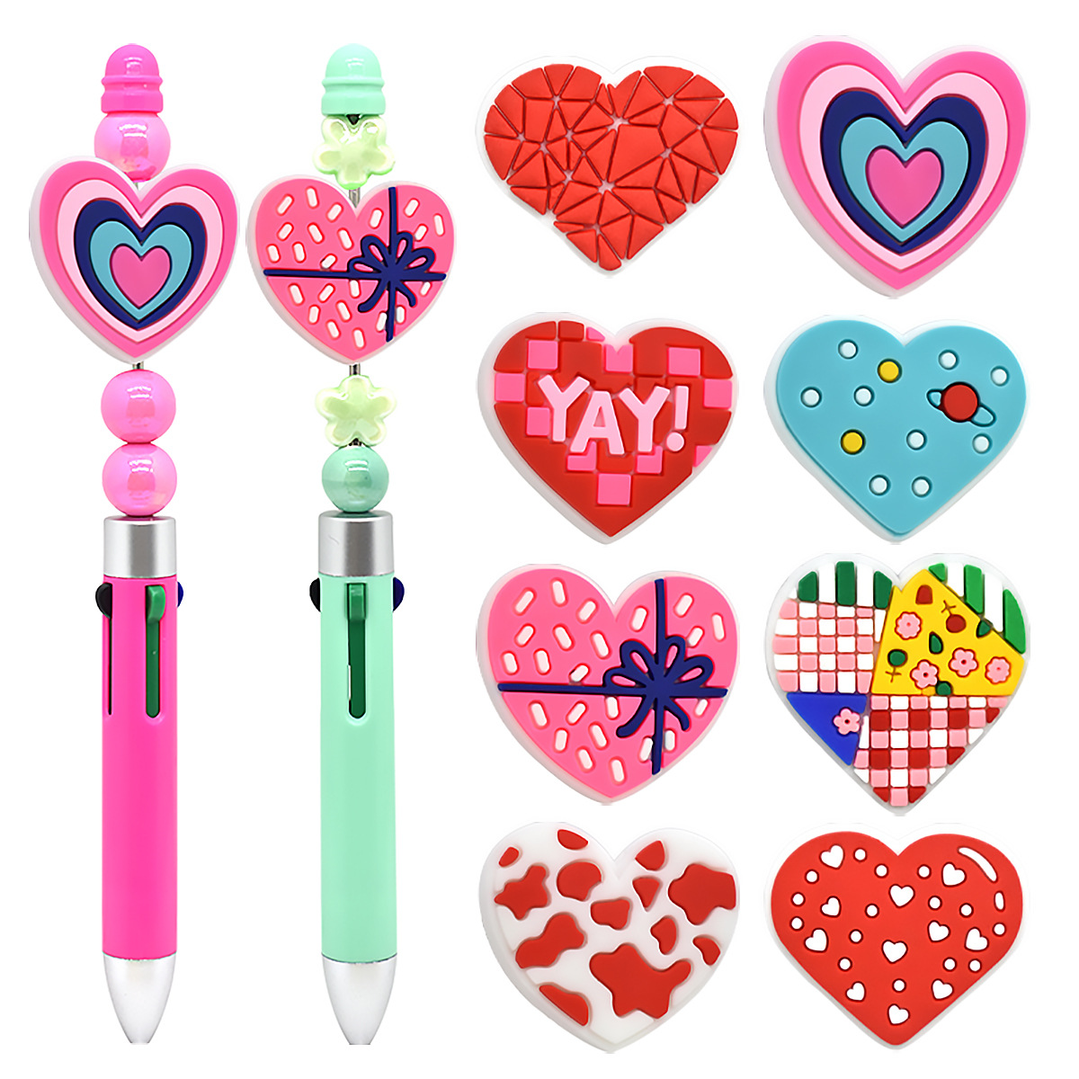 Wholesale DIY color love ballint pen handmade beaded