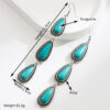 Wholesale Amazon Hot Selling European and American Bohemian Holiday Style Inlaid Turquoise Water Drop Earrings Fashion Creative Exaggerated Earrings