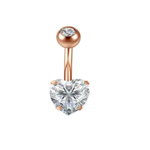 Rose Gold Heart-Shaped Single Zircon One