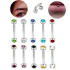 Wholesale Stainless Steel Lip And Eyebrow Studs Multi-Color Body Piercing Jewelry Diamond Inlaid Fashionable Unisex Round Design Women's Style