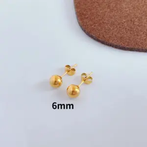 A Pair of 6mm Gold Bean Ear Studs