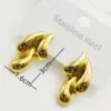 Wholesale 304 Stainless Steel Paisley Water Droplets Electroplating 18K Gold Plated Golden Plated Elegant Waterproof Non Tarnish Gold Ear Studs