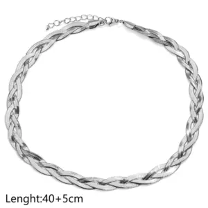 3-Piece Braided Steel Color-Necklace