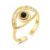 Wholesale PVD Coated 14K Gold Real Gold Plated Devil'S Eye 304 Stainless Steel Fashion Waterproof Non Tarnish Open Ring