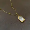 Wholesale PVD Coated Real Gold Plated 18K Rose 304 Stainless Steel Sweet Simple Style Waterproof Non Tarnish Pendant Necklace Long