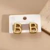 Wholesale Spiral Butterfly Knot Leaf Letter B Earrings Fashionable Stainless Steel 201 Gold Plated Women's Jewelry Accessories