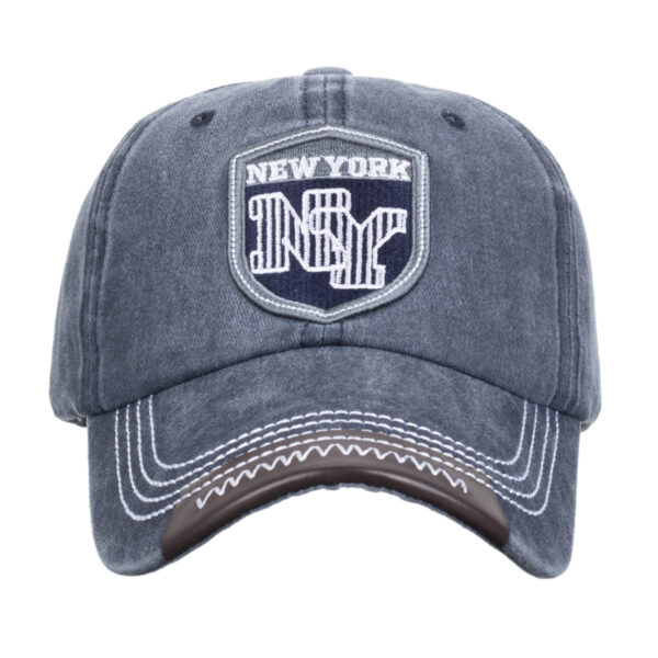 Wholesale Spring Cross-Border Washed Cotton Amazon Stereo Embroidered Baseball Cap Washed and Distressed Chicago Peaked Cap B1172