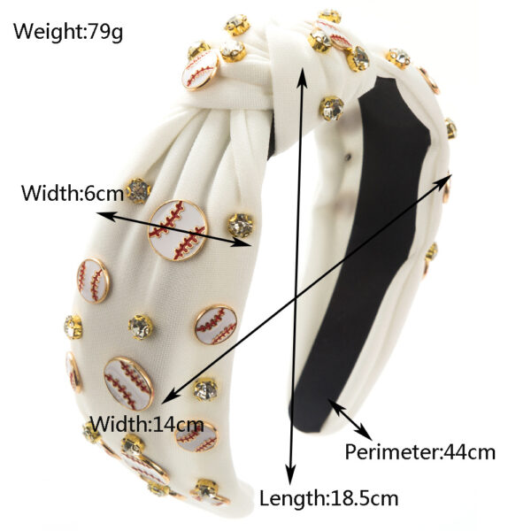 Wholesale Cross-border fashion new sports softball baseball accessories hairband trend diamond wide-brimmed hair accessories Amazon explosions