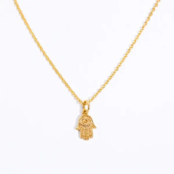 Wholesale Copper 18K Gold Plated Glam Retro Plating Inlay Sun Palm Heart Shape Zircon Pendant Necklace