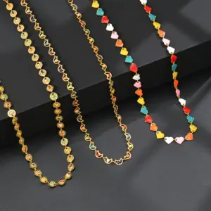 201 Stainless Steel Geometric PVD Coated Stone-Free 18K Real Gold Plated Fashion Waterproof Non Tarnish Plating Necklace