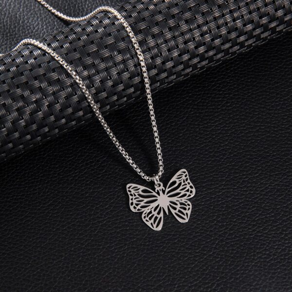 oly-cba6cff40a1e5e6993f7332a134fb603 Wholesale aessories small stainless steel hollow volleyball plant flowers butterfly pendant necklace jewelry men