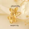 Wholesale PVD Coated Real Gold Plated Butterfly Bow Knot 304 Stainless Steel Classical Romantic Solid Color Waterproof Non Tarnish Open Rings