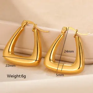 Wholesale PVD Coated Real Gold Plated Solid Color 304 Stainless Steel Vintage Style Waterproof Non Tarnish Ear Studs