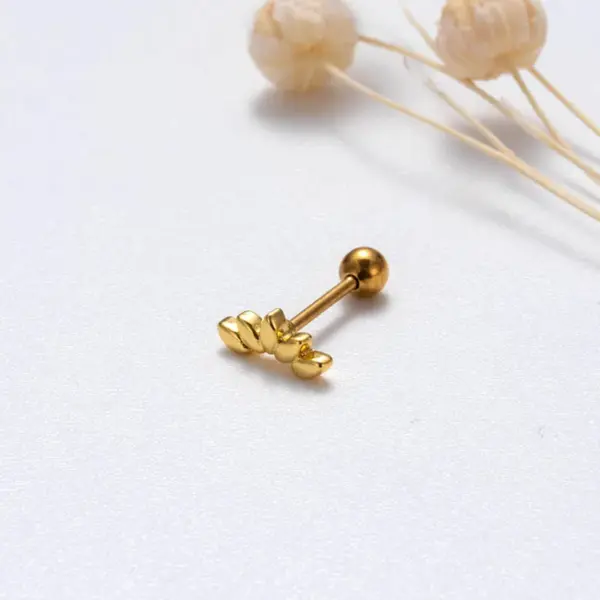 1 Piece Ear Cartilage Rings & Studs Simple Style Korean Style Star Cherry Crown 316L Stainless Steel Copper Waterproof Non Tarnish Surgical Steel