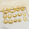 PVD Coated 18K Gold Plated Solid Color 304 Stainless Steel Retro Waterproof Non Tarnish Earrings