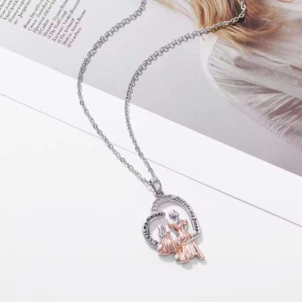 Wholesale Cross-border Fashion Heart-shaped European and American Two-color MAMA Mother's Day Pendant All-match Crystal Zircon Character Necklace Pendant