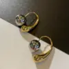 1 Pair Lady Water oplets Plating Copper Ear Studs