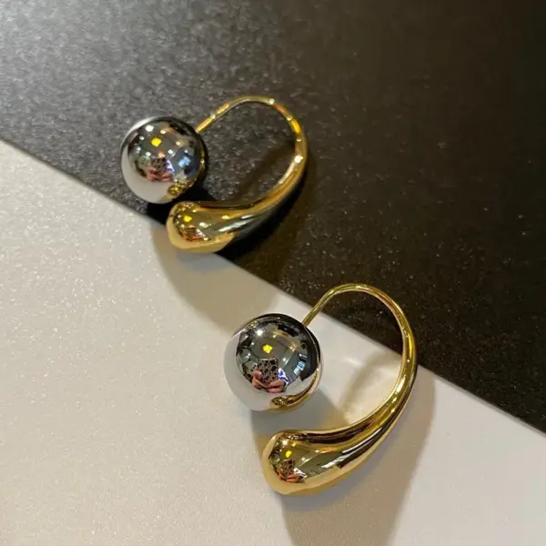 1 Pair Lady Water oplets Plating Copper Ear Studs