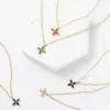 Wholesale PVD Coated 14K Gold Real Gold Plated Four Leaf Clover 304 Stainless Steel Fashion Simple Style Waterproof Non Tarnish 304 Stainless Steel Necklace
