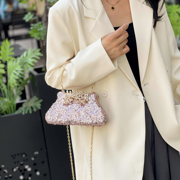 Wholesale Personalized Sequin Evening Bag Niche Textile Shoulder Crossbody Bag