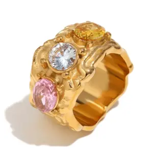 Colorful Crystals Ring-Jincai-No. 7