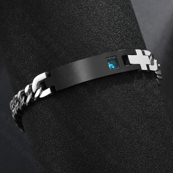Wholesale Lettering Bracelet Stainless Steel Chain Diamond Couple Id Bracelet