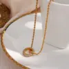 Wholesale PVD Coated Real Gold Plated 18K Gold Round 304 Stainless Steel Basic Waterproof Non Tarnish 304 Stainless Steel Necklace