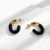 Wholesale PVD Coated U Shape Irregular 304 Stainless Steel IG Style Simple Style Classic Style Waterproof Non Tarnish Earrings