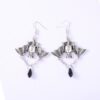 Wholesale Halloween dark punk gothic style exaggerated red teardrop bat earrings