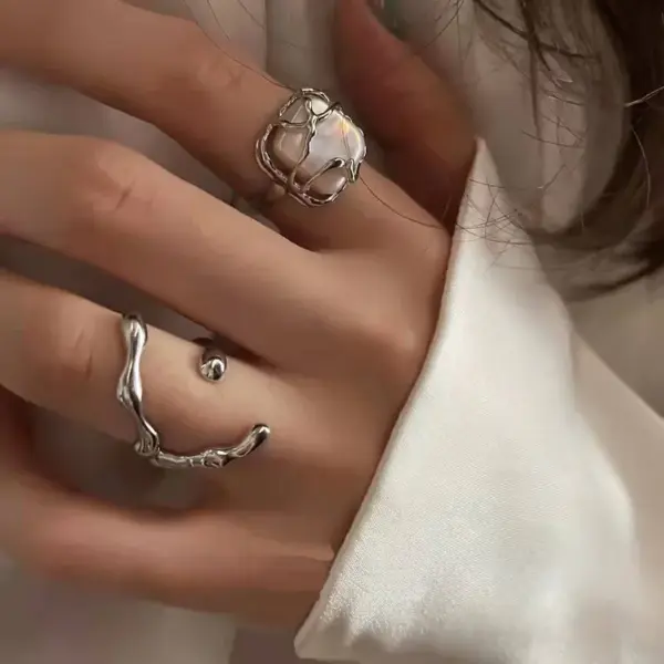 Wholesale Fashion Geometric Copper Plating Rings