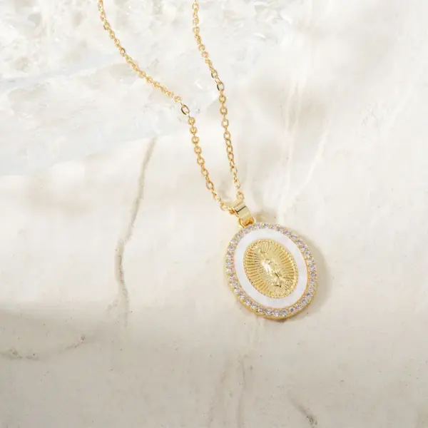 Wholesale Jewelry Commute Virgin Mary 304 Stainless Steel Copper Cable Chain Pendant Necklace