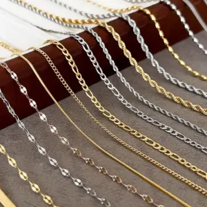 Wholesale Simple Style Geometric Titanium Steel Plating 18k Gold Plated Necklace