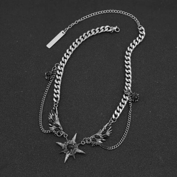 Wholesale Niche dark gothic style, vintage heavy-duty clavicle chain, choker chain, sweater chain