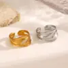 304 Stainless Steel Geometric Ion Plating (IP) 18K Gold Plated Hip-Hop Simple Style Classic Style Waterproof Non Tarnish Gold Silver Open Rings
