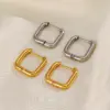 Wholesale PVD Coated 18K Gold Plated Square 304 Stainless Steel Simple Style Waterproof Non Tarnish Earrings