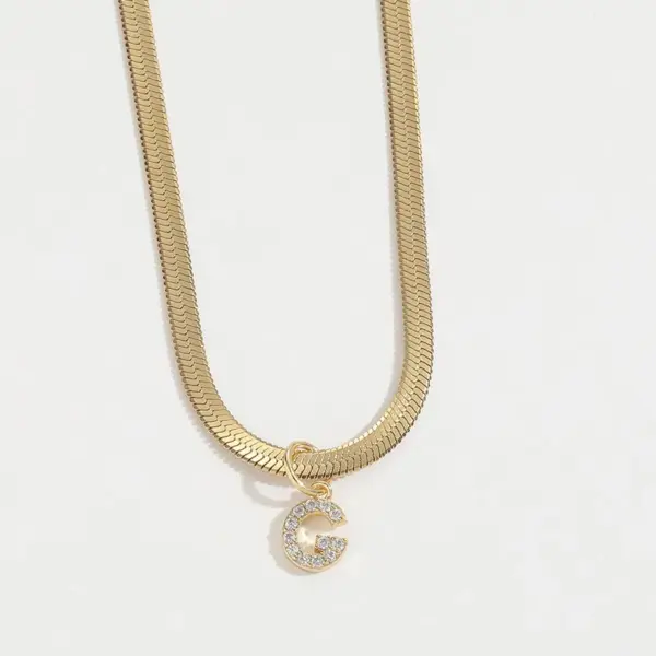 Wholesale Letter 304 Stainless Steel Copper Retro Classic Style 304 Stainless Steel Pendant Necklace
