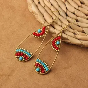 Style 20-Red Water Drop Earrings