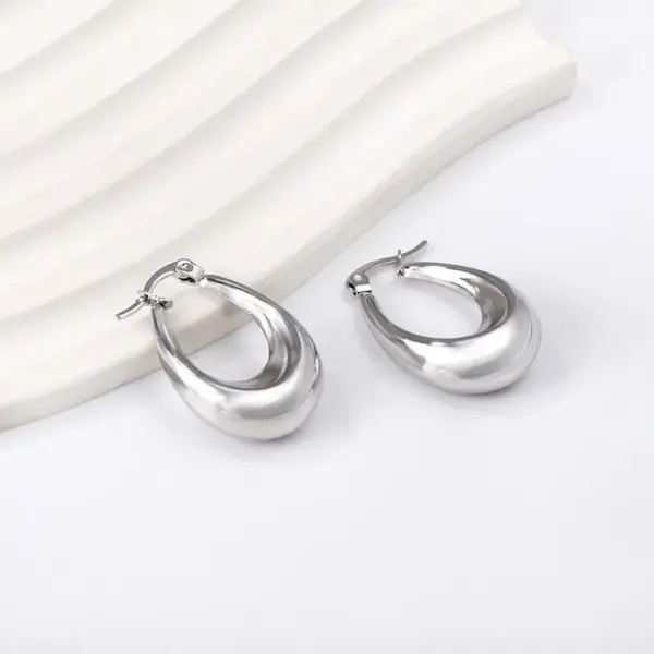 Wholesale 1 Pair Simple Style Classic Style Geometric Plating Stainless Steel Earrings