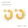 Wholesale 1 Pair Simple Style Geometric 304 Stainless Steel 18K Gold Plated Hoop Earrings Ear Studs