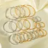 Wholesale PVD Coated Real Gold Plated 18K Gold Solid Color 304 Stainless Steel Simple Style Waterproof Non Tarnish Hoop Earrings