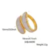 PVD Coated Real Gold Plated Color Block Stainless Steel Fashion Waterproof Non Tarnish Open Ring