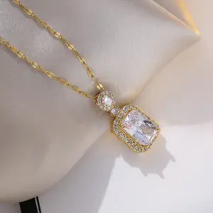X0004 White Gemstone Necklace-4