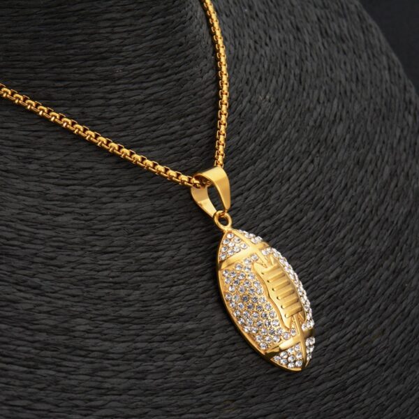 Wholesale Rugby Titanium Steel Long Necklace