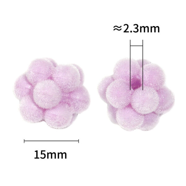 oly-cbf1a2c3ad00ef96a71a1c856c07d53c Wholesale New flocked candy-colored bayberry ball beaded spacer beads DIY mobile phone chain keychain jewelry accessories loose beads